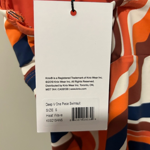 NWT!! KNIX Deep V One Piece Swim Suit Heat Wave - Picture 4 of 5